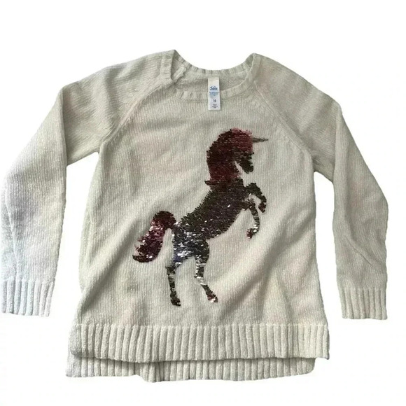 Justice Unicorn Sequin Sweater Size 10 - Picture 1 of 4
